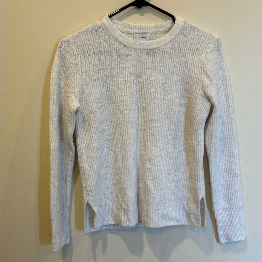Old Navy Grey Ribbed Crewneck Sweater